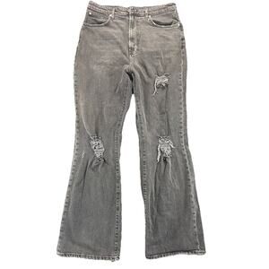 BDG Urban Outfitters High Rise Flare Jeans Size 31 Distressed Black Denim UO